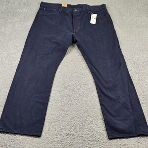 Levis 501 Jeans Mens 40x30 Dark Blue Denim Straight Leg Button Fly Original Fit